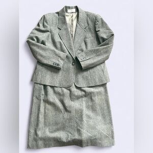 Evan Picone Gray Blazer & Skirt Set